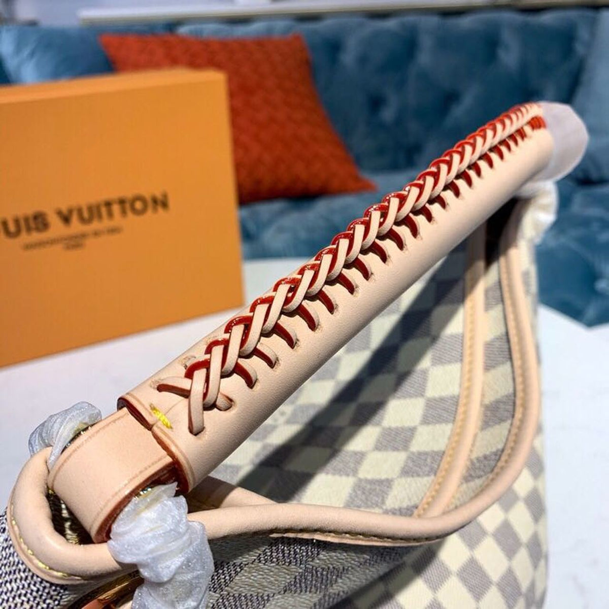 Louis Vuitton Artsy MM Bag 42cm Damier Azur Canvas Spring/Summer Collection N41174, Beige – product image 5