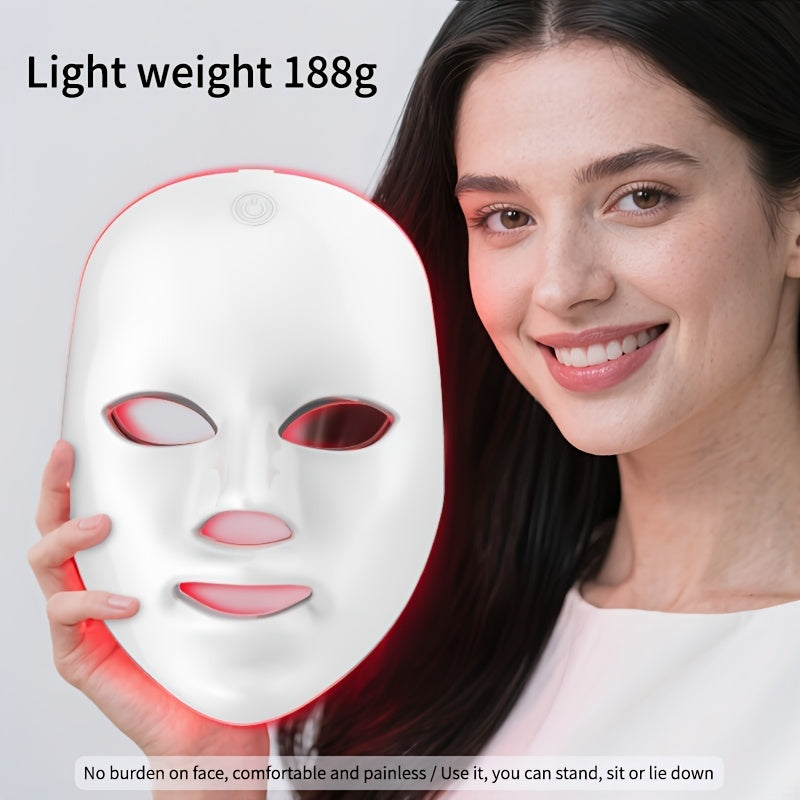 7-Color LED Facial Mask – USB Rechargeable Home Skincare Device