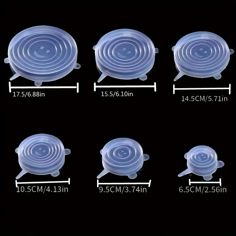 6-Piece Universal Silicone Stretch Lids – Reusable Food Covers