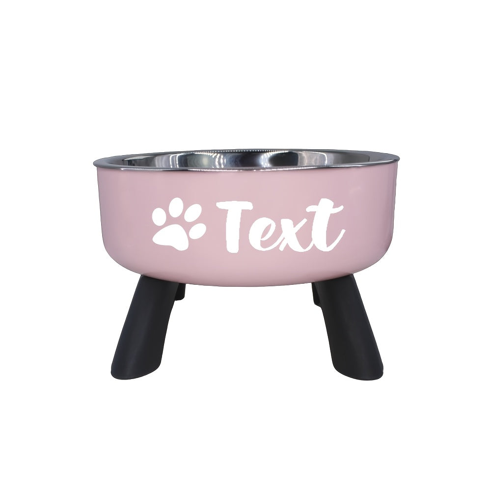 Personalized Elevated Stainless Steel Pet Bowl – Anti-Slip Feeding Bowl