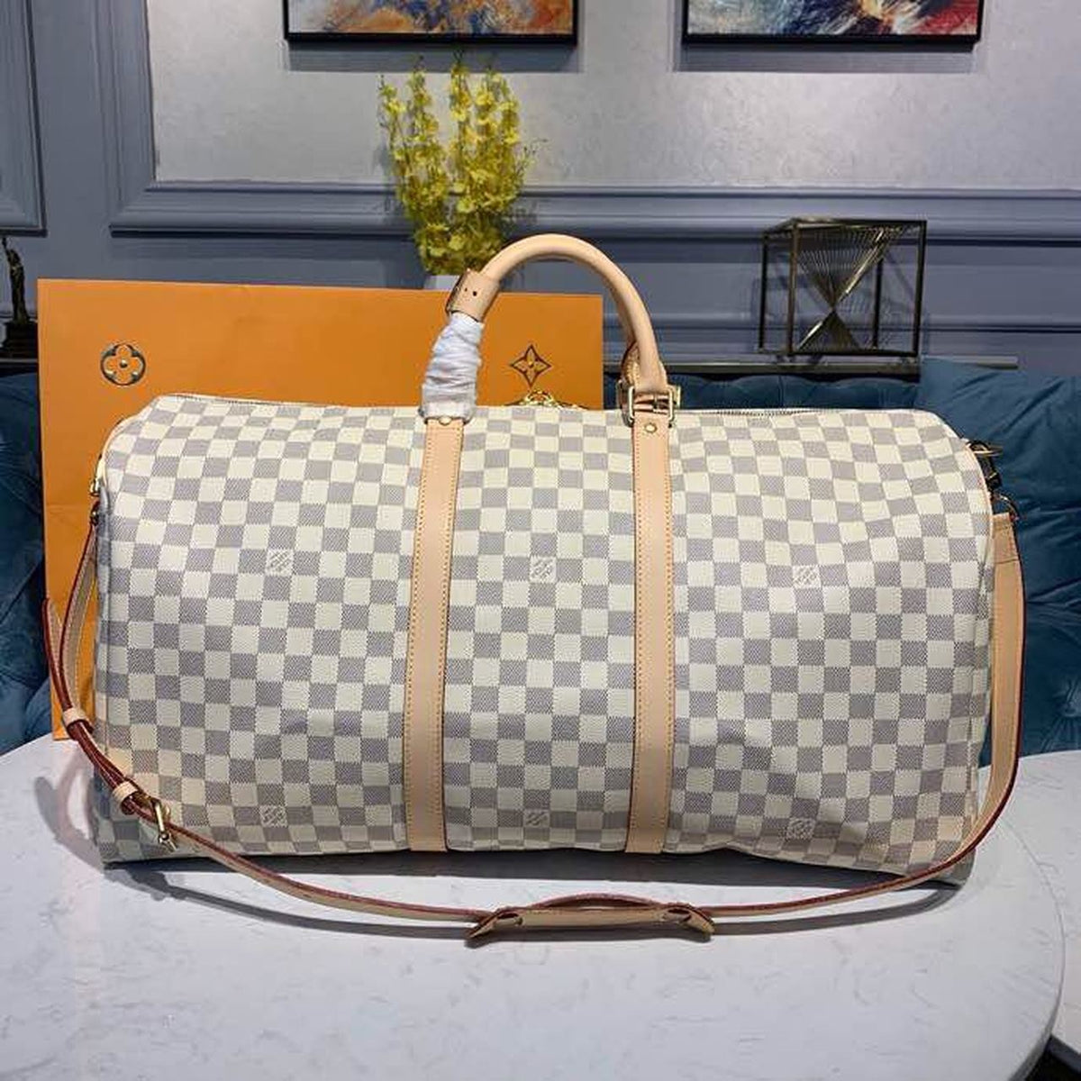 Louis Vuitton Keepall Bandoulire 55cm Damier Azur Canvas Spring/Summer Collection N41429 Azur – product image 3