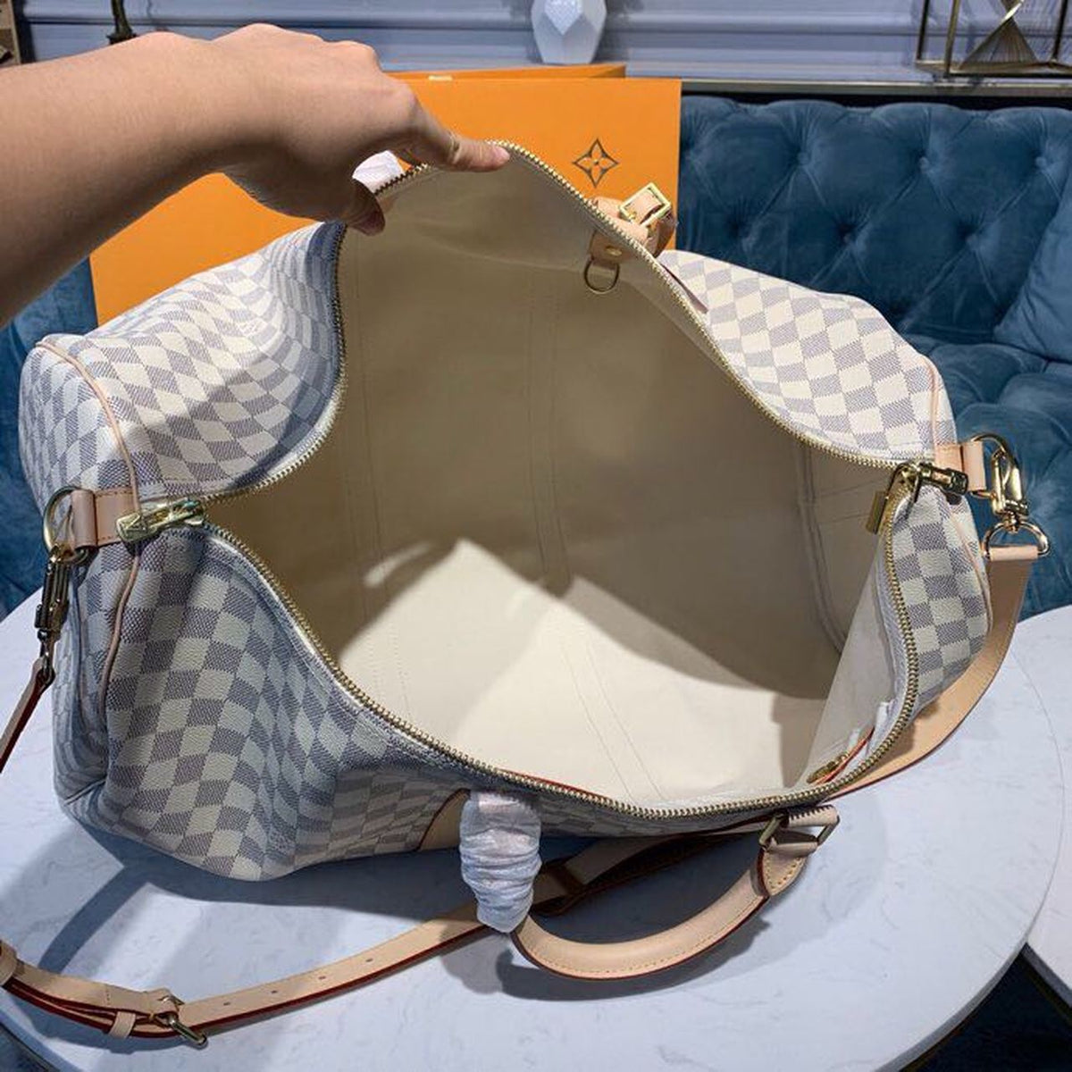 Louis Vuitton Keepall Bandoulire 55cm Damier Azur Canvas Spring/Summer Collection N41429 Azur – product image 15