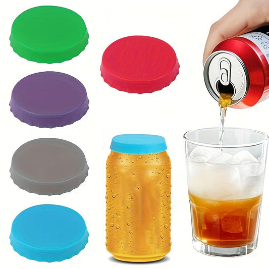 5-Piece Reusable Silicone Can Lids – Soda & Beverage Covers