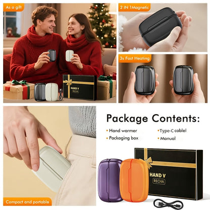 Magnetic Rechargeable Hand Warmers 2-Pack – Smart Temperature Control