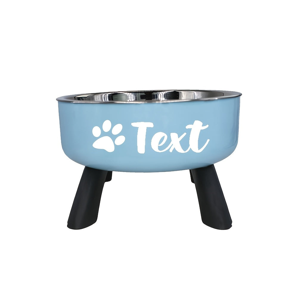 Personalized Elevated Stainless Steel Pet Bowl – Anti-Slip Feeding Bowl