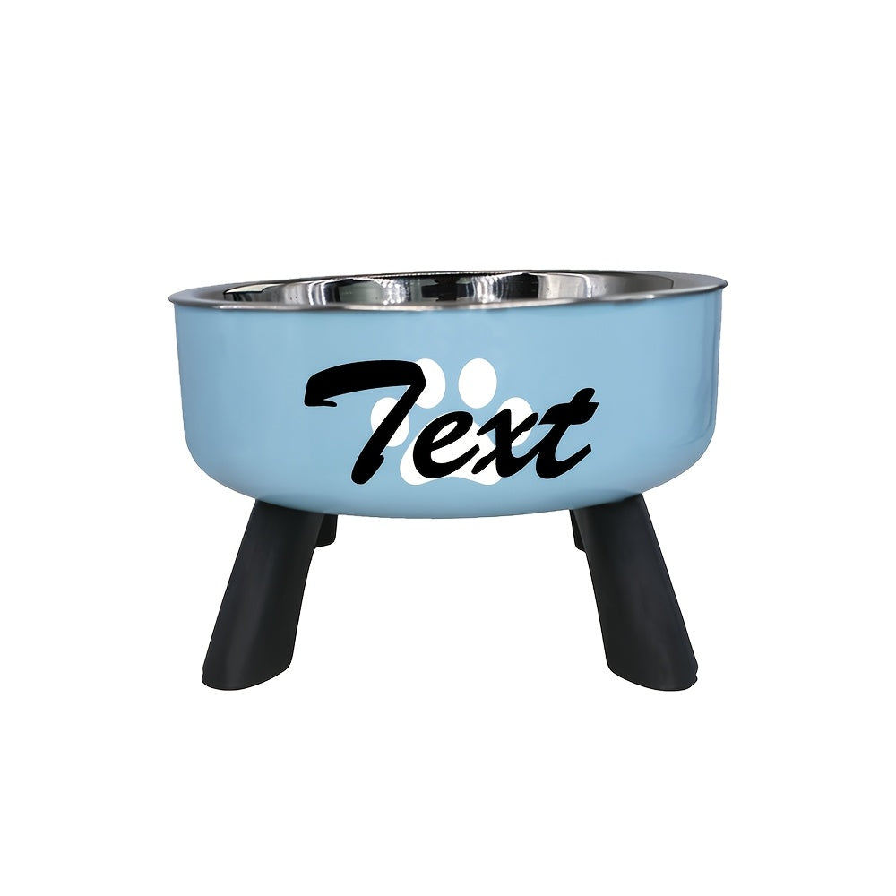Personalized Elevated Stainless Steel Pet Bowl – Anti-Slip Feeding Bowl