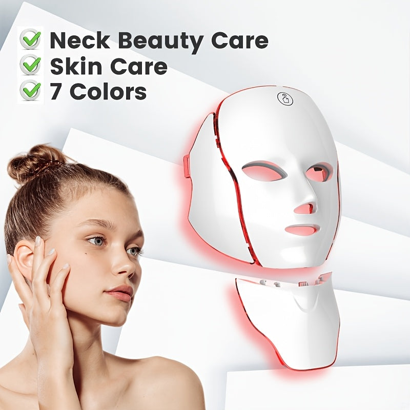 7-Color LED Face & Neck Mask – 138-LED Home Skincare Device