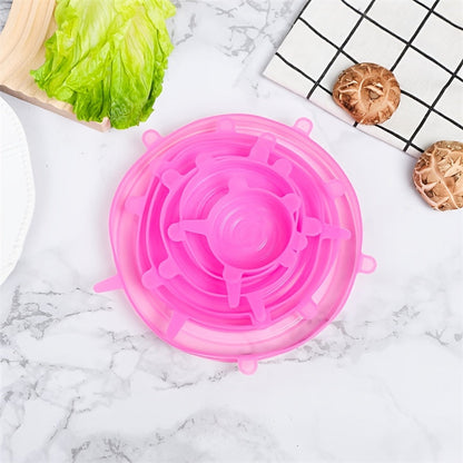 6-Piece Universal Silicone Stretch Lids – Reusable Food Covers