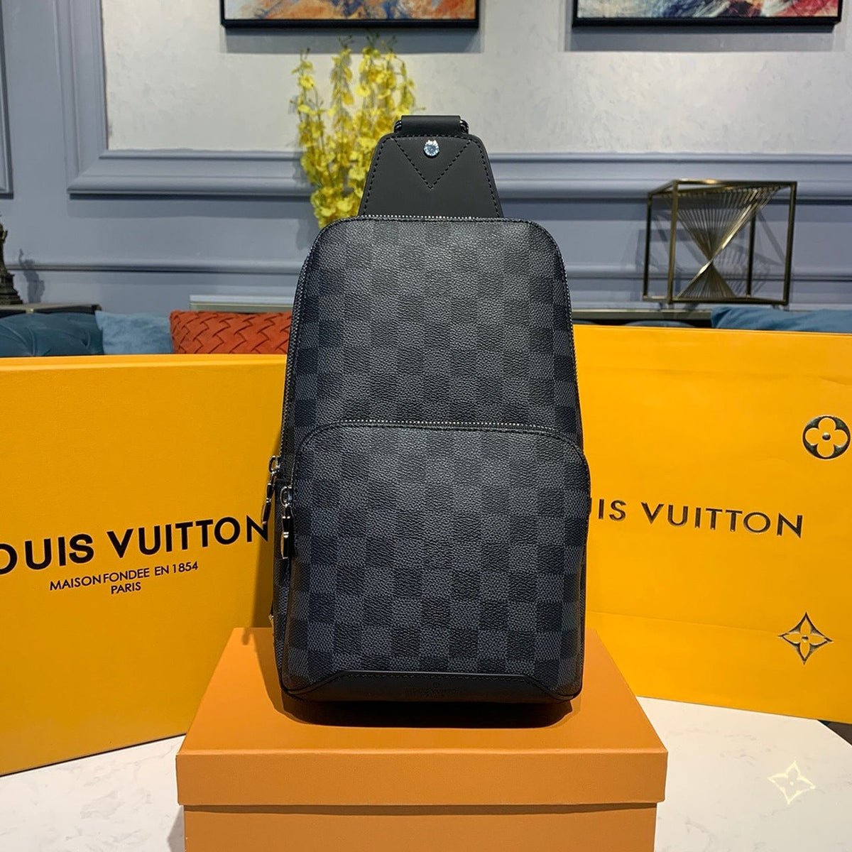 Louis Vuitton Avenue Sling Bag 32cm Damier Graphite Canvas Spring/Summer Collection M41719, Black – product image 1