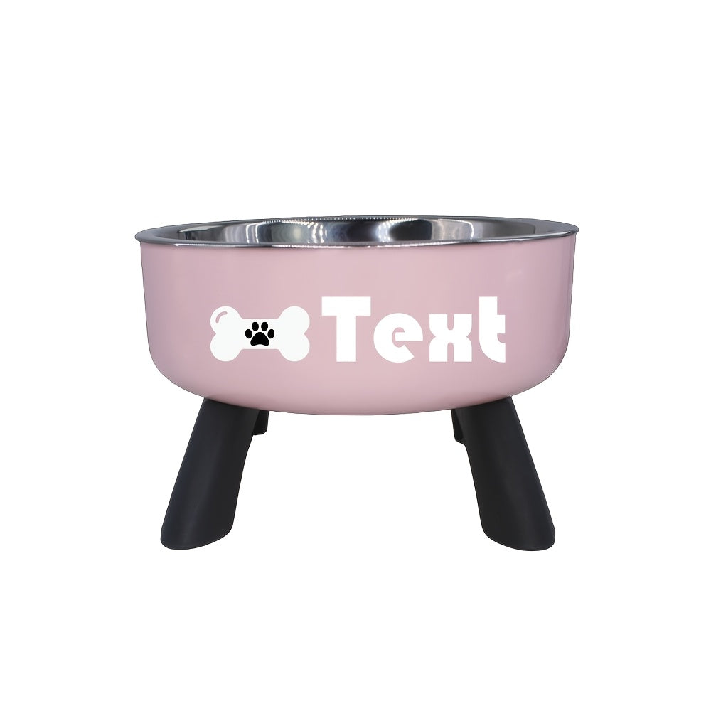 Personalized Elevated Stainless Steel Pet Bowl – Anti-Slip Feeding Bowl