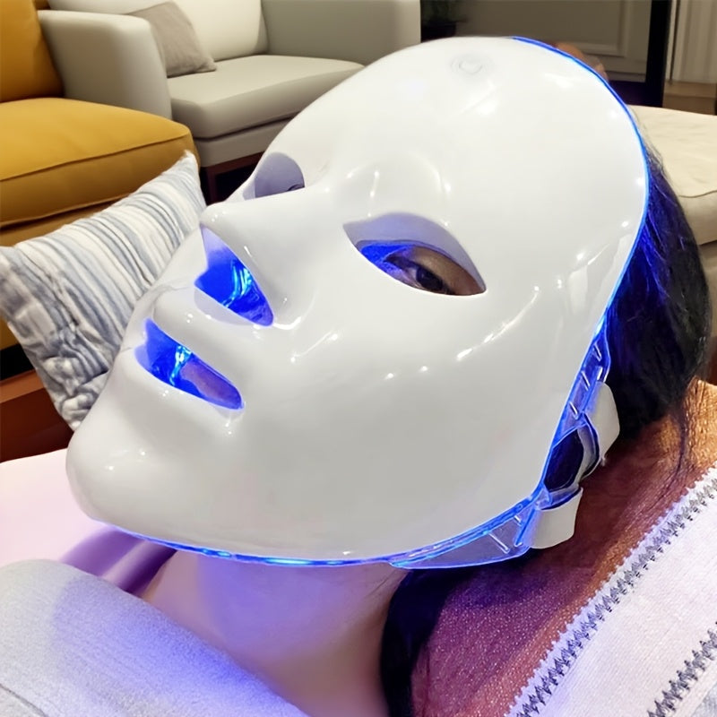 7-Color LED Facial Mask – USB Rechargeable Home Skincare Device