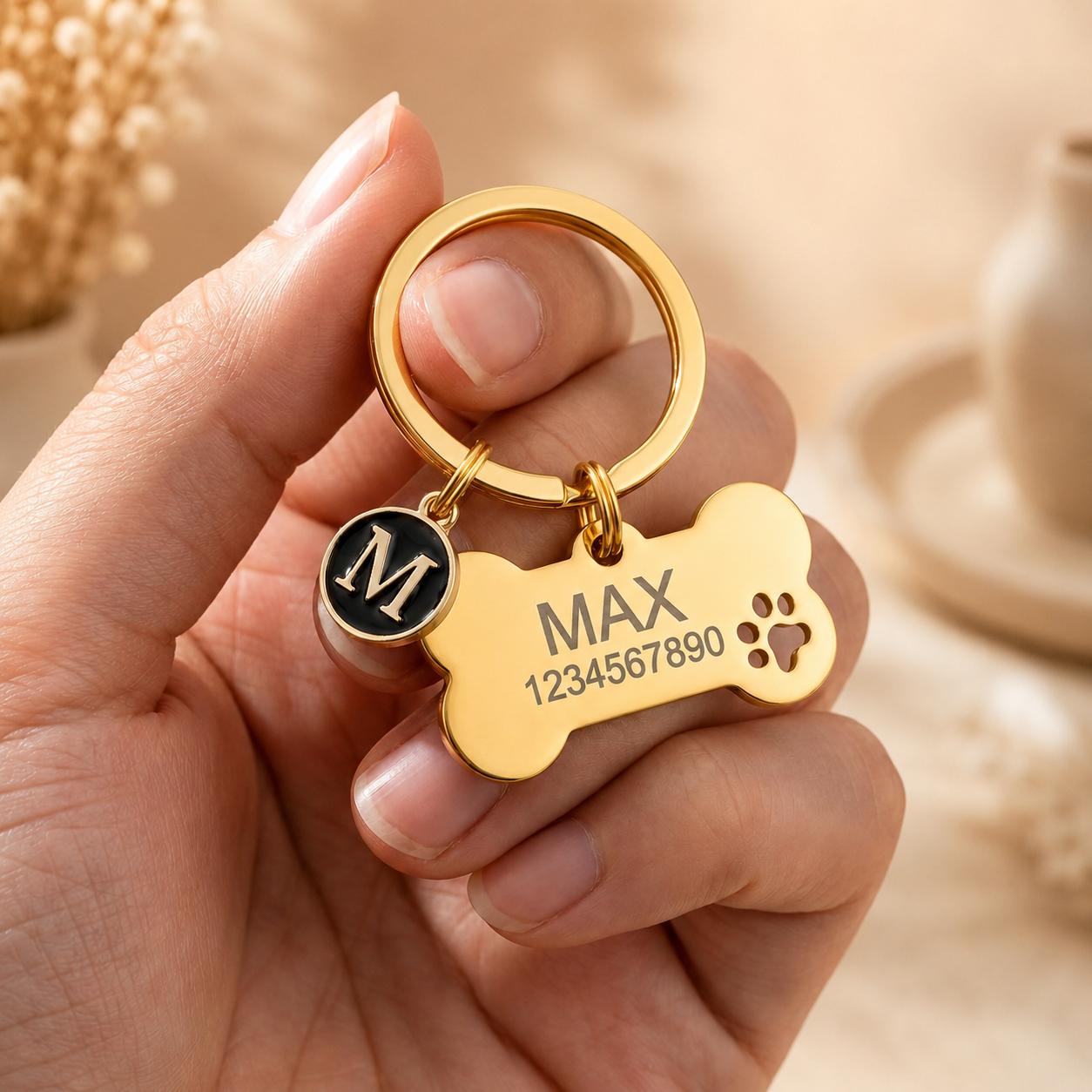 Personalized Pet ID Tag – Engraved Name & Phone Number