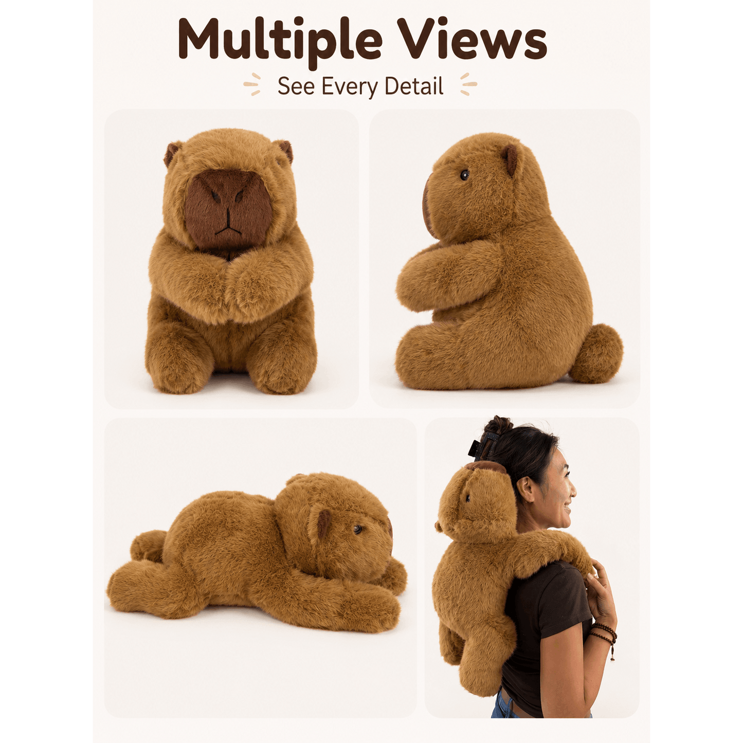 60cm Weighted Capybara Plush – Soft Calming Cuddle Toy
