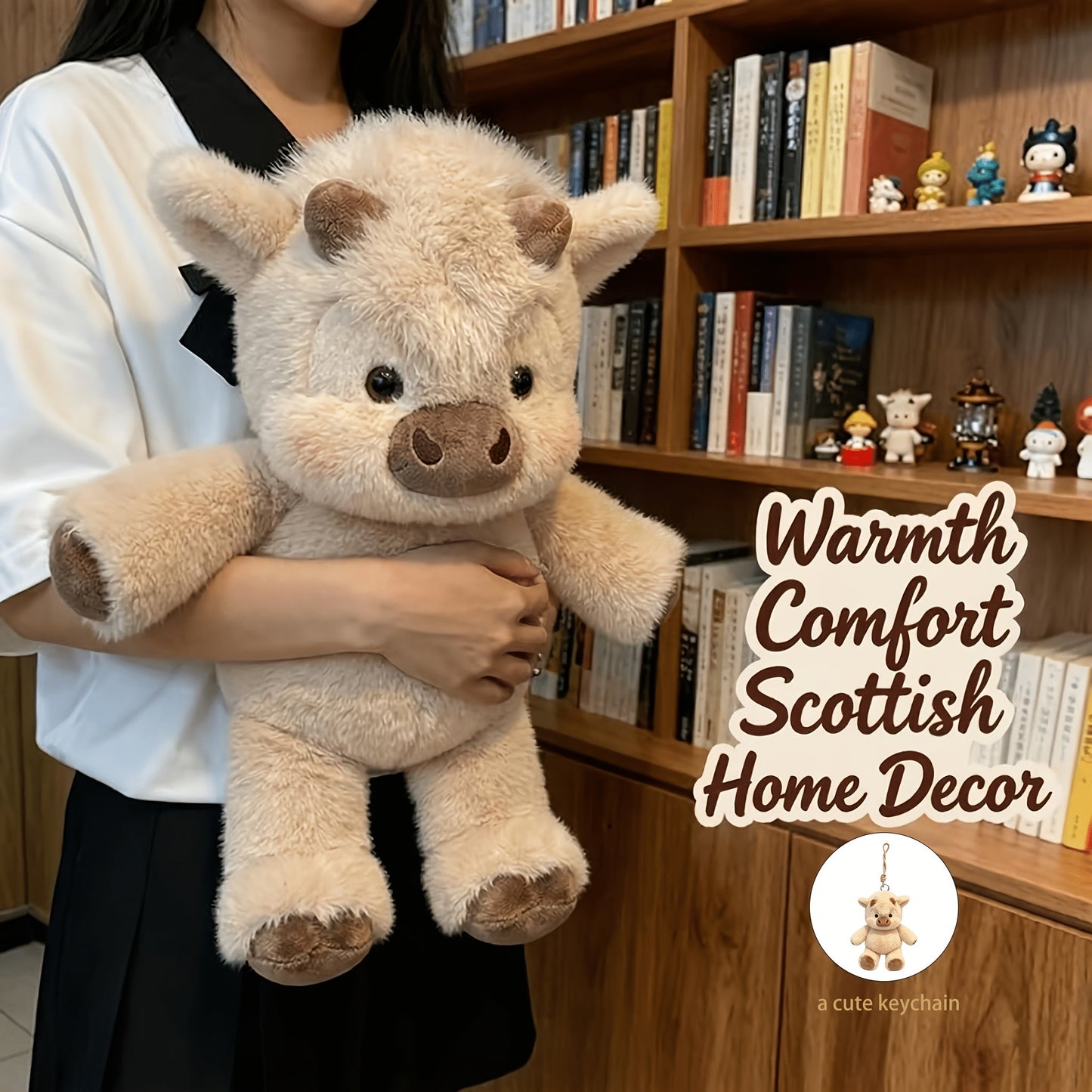 18" Weighted Highland Cow Plush – Ultra-Soft Stuffed Animal