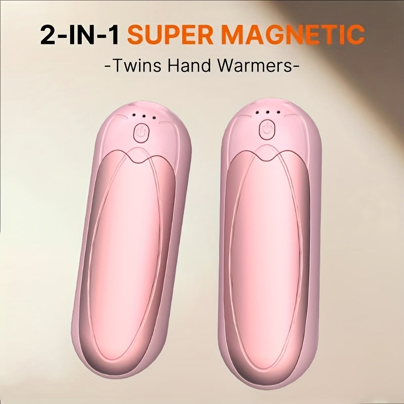 2-in-1 Rechargeable Magnetic Hand Warmers – USB Pocket Heater
