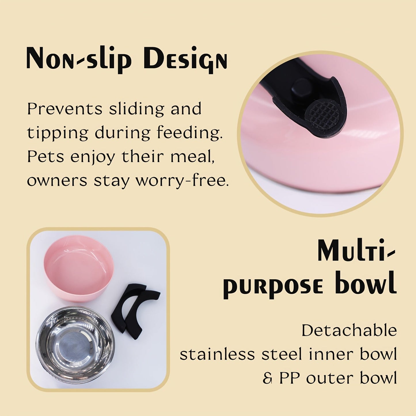 Personalized Elevated Stainless Steel Pet Bowl – Anti-Slip Feeding Bowl