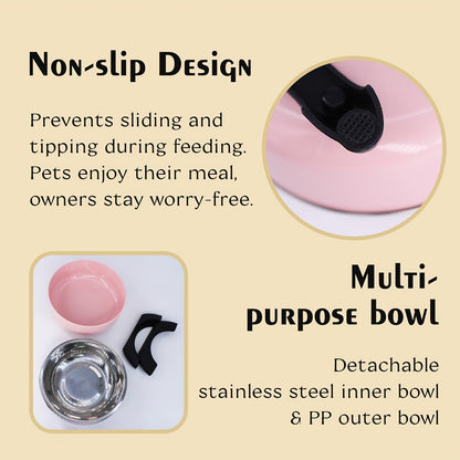 Personalized Elevated Stainless Steel Pet Bowl – Anti-Slip Feeding Bowl