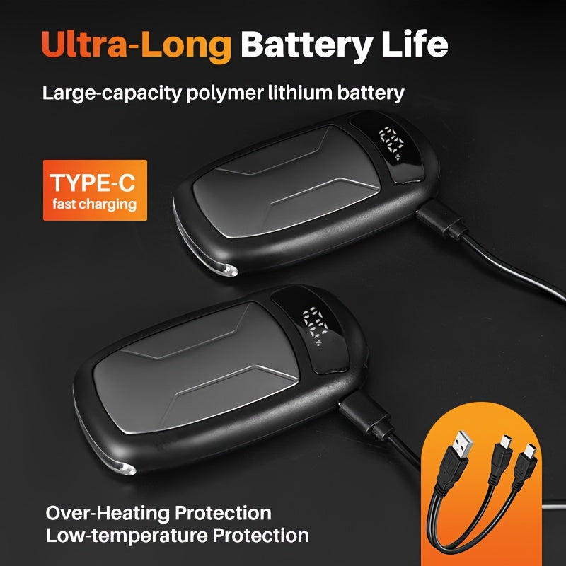 Rechargeable Hand Warmers 2-Pack with COB Light – 12H Heat
