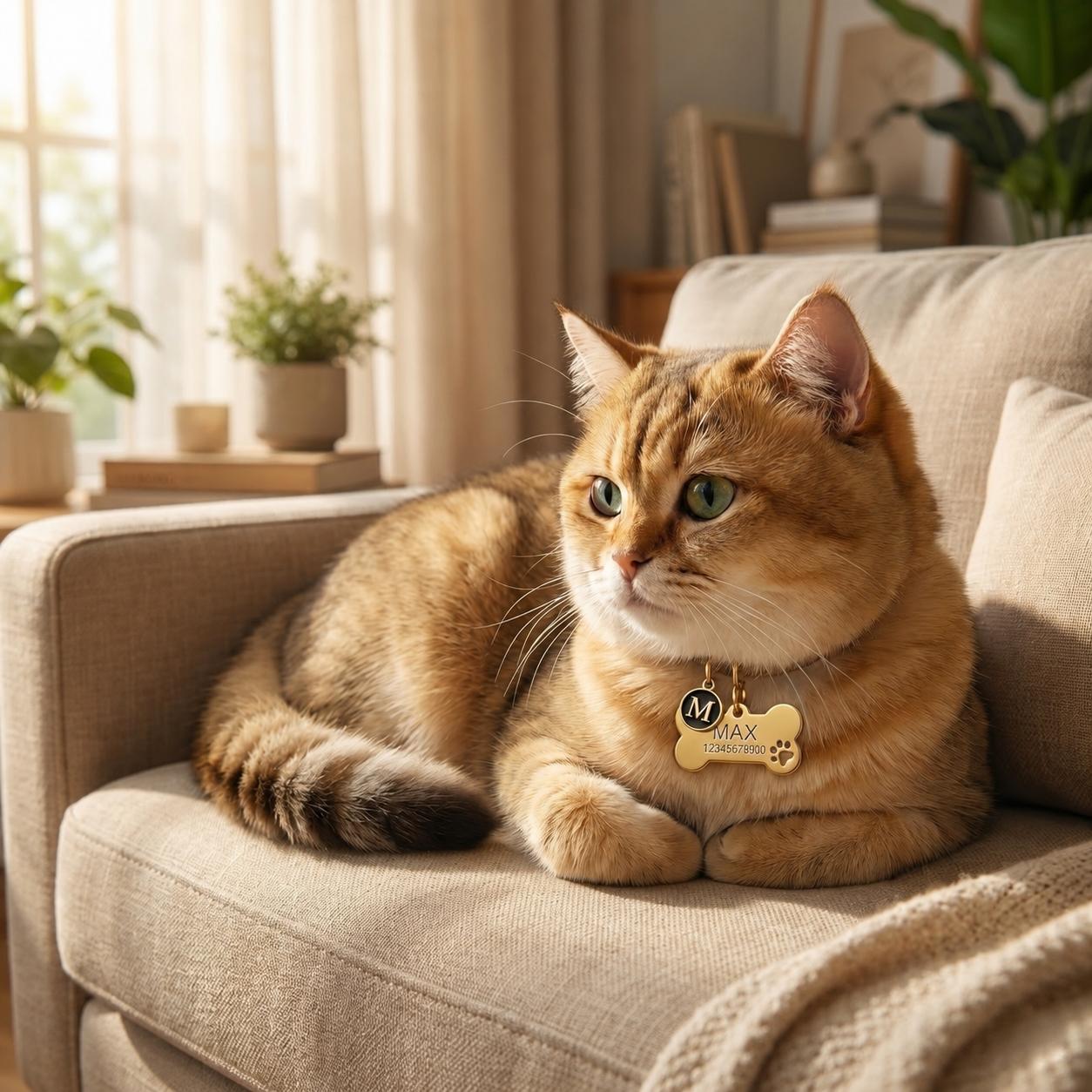 Personalized Pet ID Tag – Engraved Name & Phone Number