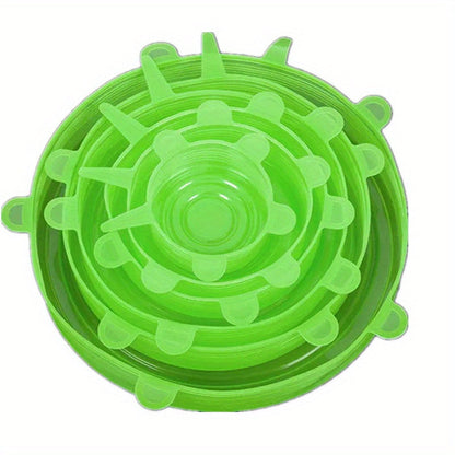 6-Piece Silicone Stretch Lids – Reusable Airtight Food Covers
