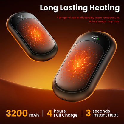 Rechargeable Hand Warmers 2-Pack – 3 Heat Modes, 20H Warmth