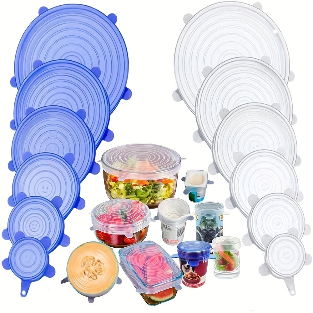 6-Piece Universal Silicone Stretch Lids – Reusable Food Covers