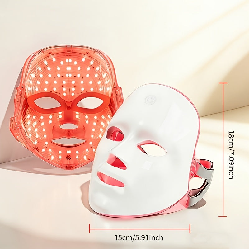 7-Color LED Facial Mask – USB Rechargeable Home Skincare Device