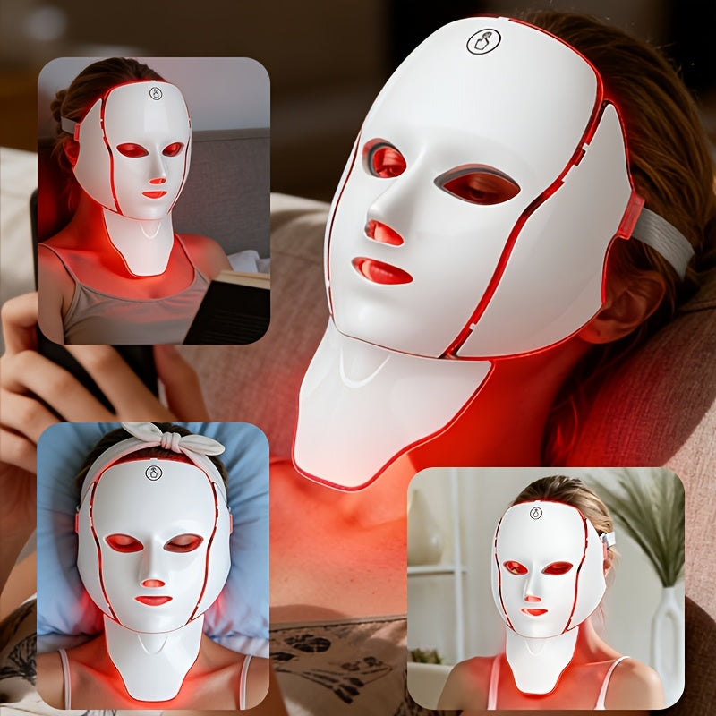 7-Color LED Face & Neck Mask – 138-LED Home Skincare Device