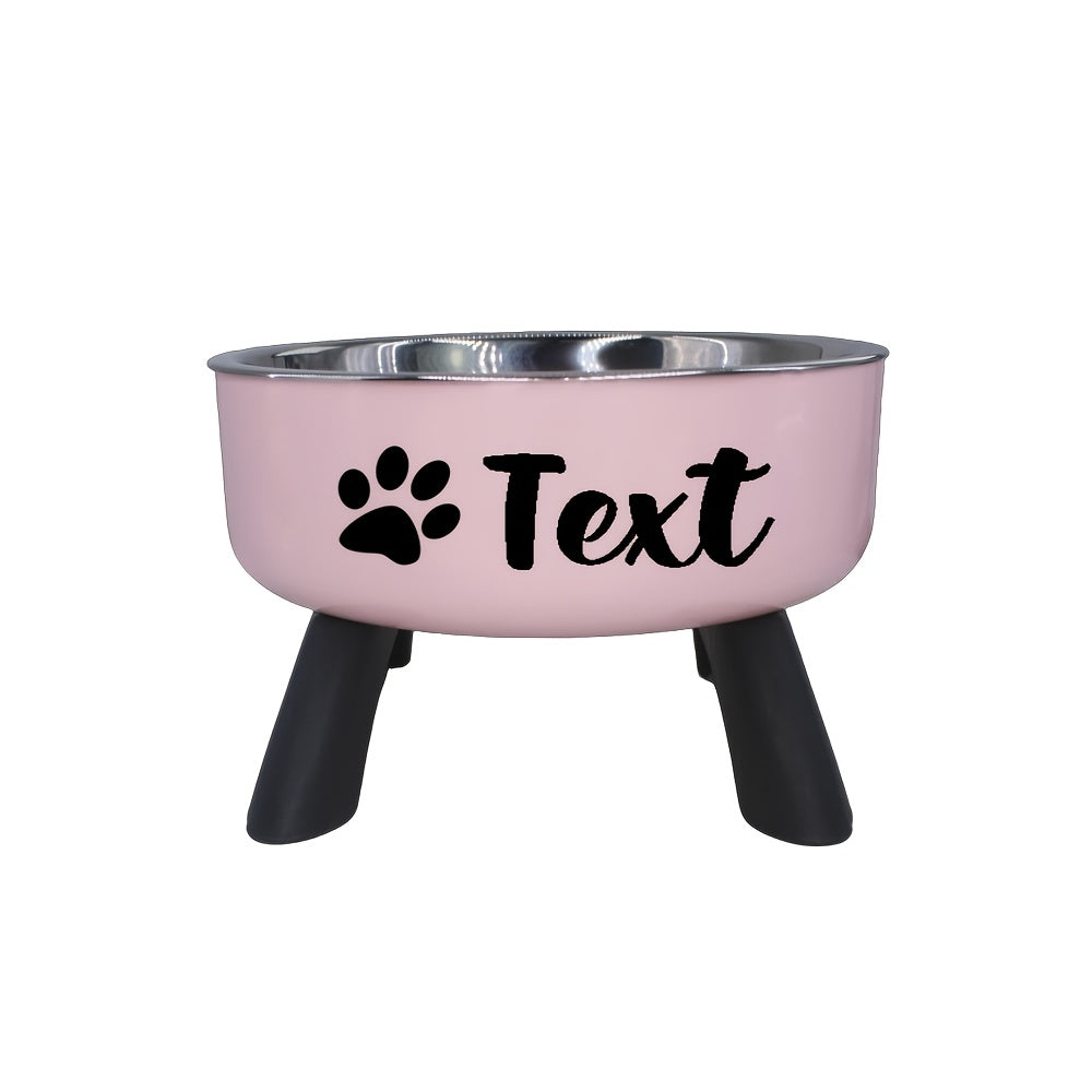 Personalized Elevated Stainless Steel Pet Bowl – Anti-Slip Feeding Bowl