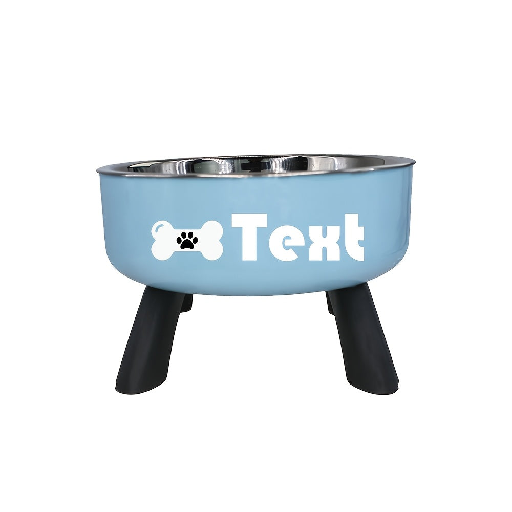 Personalized Elevated Stainless Steel Pet Bowl – Anti-Slip Feeding Bowl