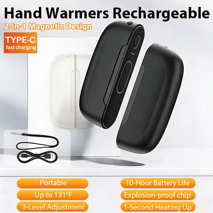 Magnetic Rechargeable Hand Warmers 2-Pack – Smart Temperature Control