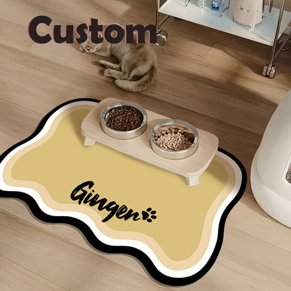 Personalized Quick-Dry Pet Feeding Mat – Absorbent & Washable