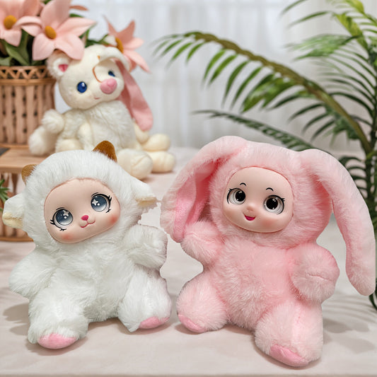 7" Weighted Animal Plush – Bear, Lamb & Rabbit Stuffed Toy