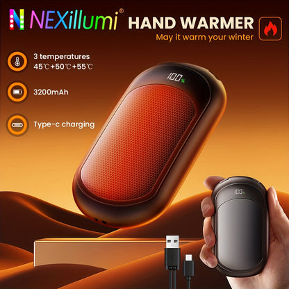 Rechargeable Hand Warmers 2-Pack – 3 Heat Modes, 20H Warmth