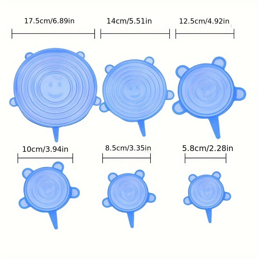 6-Piece Silicone Stretch Lids – Reusable Airtight Food Covers