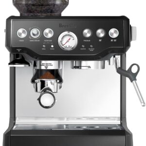 Espresso Coffee Machine with Integrated Grinder, Brushed Stainless Steel