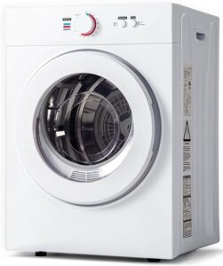 1.8 Cu.Ft Portable Clothes Dryer – 1020W Compact Front-Load Tumble Dryer with Stainless Steel Tub & 4 Functions