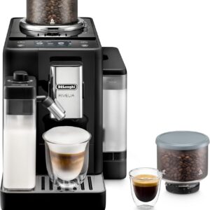 All-In-One Automatic Coffee Machine with Grinder and Milk System, Black