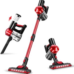 iwoly C150 Cordless Vacuum Cleaner – 18,000Pa Powerful Suction, Rechargeable Handheld Stick Vacuum with HEPA Filter & Detachable Battery